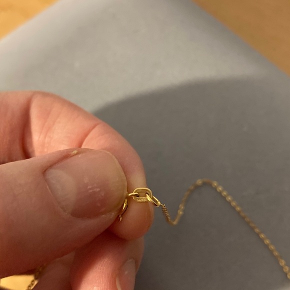 14k solid yellow gold Y necklace 18” -20” adjustable - Picture 6 of 10